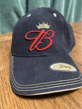 Vintage Black Baseball Cap with Crowned "B" Embroidered Logo